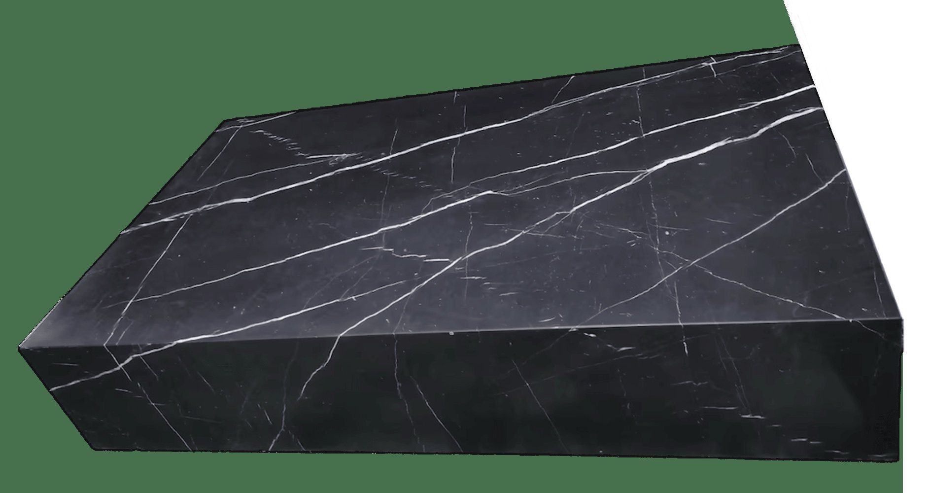 BETACH Genuine Marble Block Coffee Table - Black Marble, 54" Extra ...